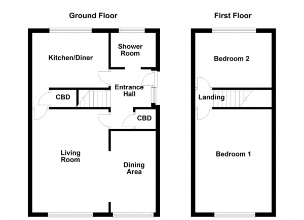 Floor Plan Image for 2 Bedroom Semi-Detached Bungalow for Sale in Willerton Close, Dewsbury