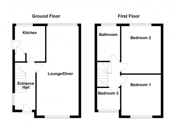 Floor Plan for 3 Bedroom Semi-Detached House for Sale in Prospect Road, Ossett, WF5, 8AN - OIRO &pound185,000