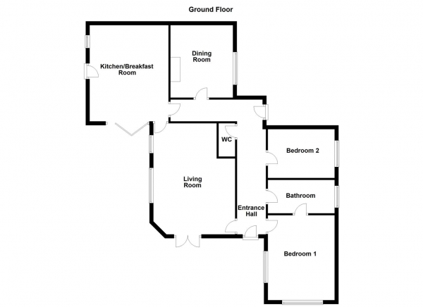 Floor Plan Image for 2 Bedroom Detached Bungalow for Sale in Horbury Road, Ossett