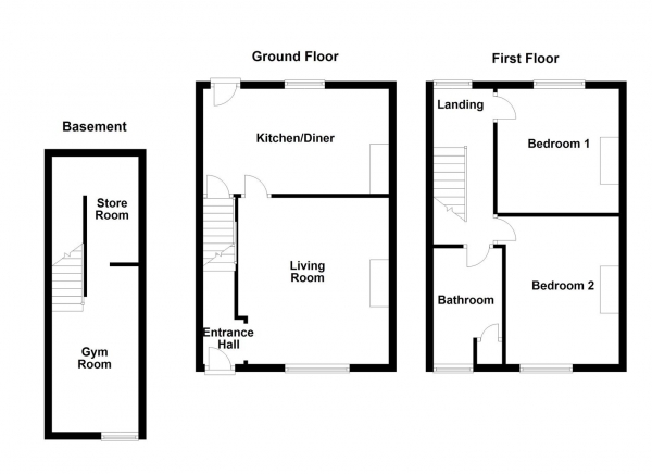 Floor Plan Image for 2 Bedroom End of Terrace House for Sale in Swithenbank Street, Ossett