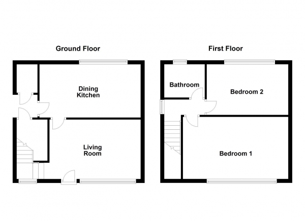 Floor Plan Image for 2 Bedroom Semi-Detached House for Sale in Foxroyd Lane, Thornhill, Dewsbury