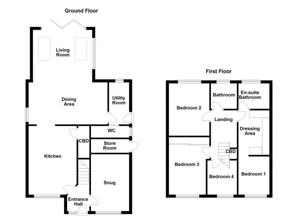 Floor Plan Image for 4 Bedroom Detached House for Sale in Kingsway Court, Ossett