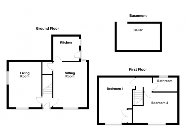 Floor Plan Image for 2 Bedroom Semi-Detached House for Sale in The Combs, Dewsbury