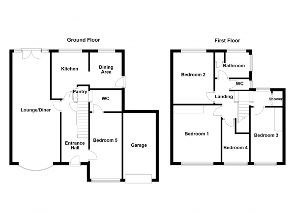 Floor Plan Image for 5 Bedroom Detached House for Sale in Highfields, Netherton, Wakefield