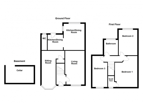 Floor Plan Image for 3 Bedroom Semi-Detached House for Sale in Saville Street, Ossett