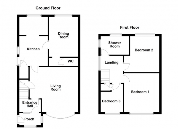 Floor Plan Image for 3 Bedroom Property for Sale in Manor Road, Ossett