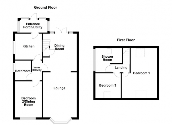 Floor Plan Image for 2 Bedroom Semi-Detached Bungalow for Sale in Greatfield Road, Ossett