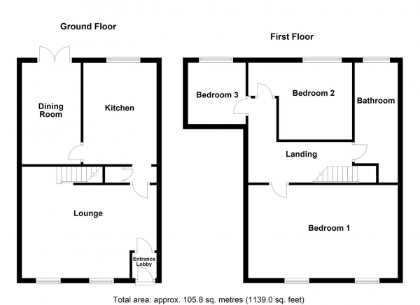 Floor Plan Image for 3 Bedroom Terraced House for Sale in Guildford Street, Ossett, WF5 8LL