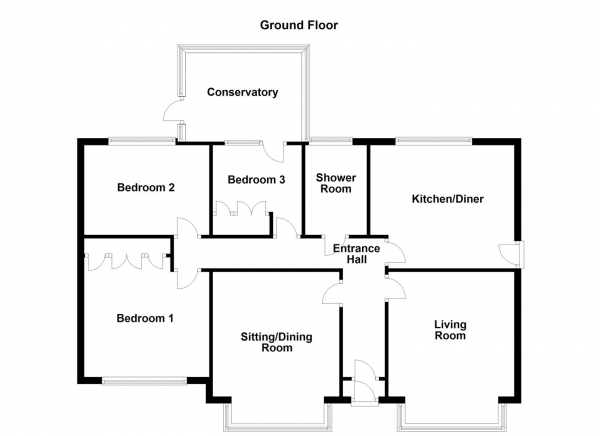 Floor Plan Image for 3 Bedroom Property for Sale in Greatfield Gardens, Ossett