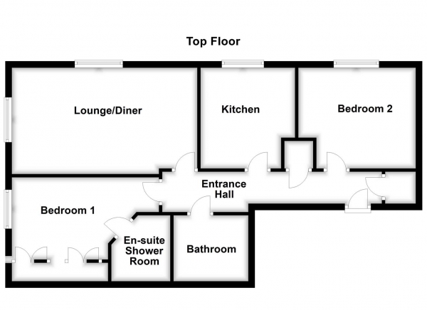 Floor Plan Image for 2 Bedroom Flat for Sale in Moorcroft Court, Ossett, WF5 9EY