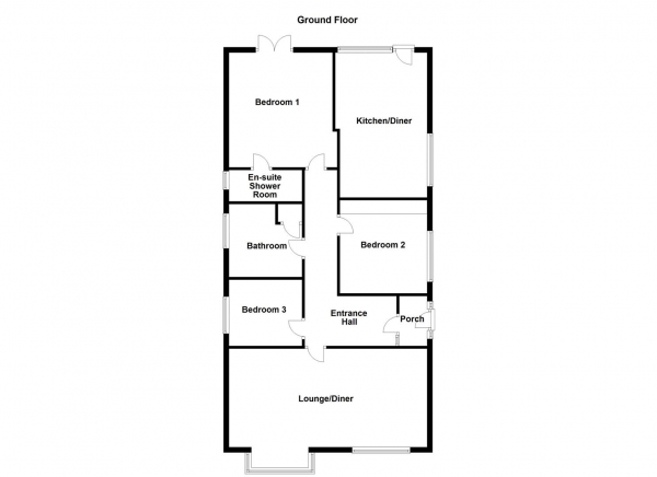 Floor Plan Image for 3 Bedroom Detached Bungalow for Sale in Henley Avenue, Dewsbury