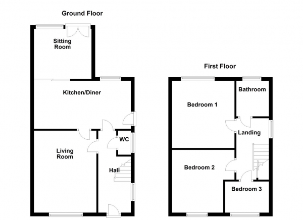 Floor Plan Image for 3 Bedroom Semi-Detached House for Sale in Bridle Lane, Ossett