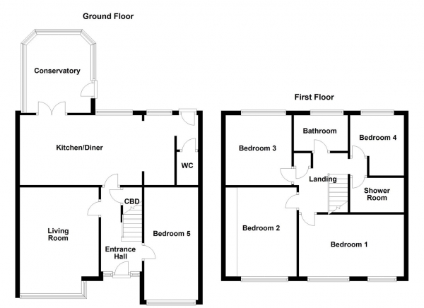 Floor Plan Image for 5 Bedroom Semi-Detached House for Sale in Greatfield Close, Ossett