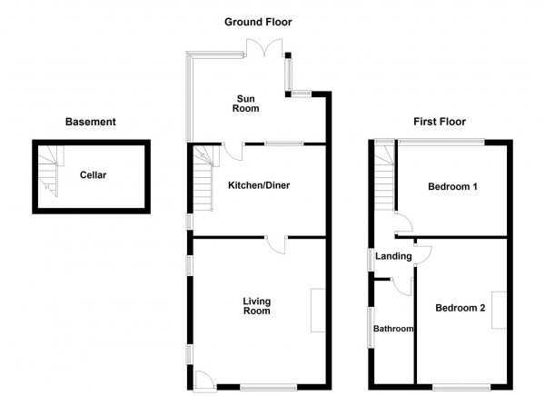 Floor Plan Image for 2 Bedroom End of Terrace House for Sale in Blacker Lane, Netherton, Wakefield