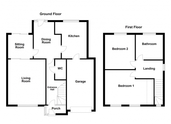 Floor Plan Image for 2 Bedroom Detached House for Sale in Edge Lane, Thornhill, Dewsbury