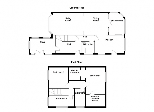 Floor Plan Image for 3 Bedroom Detached House for Sale in Fairfield Drive, Ossett