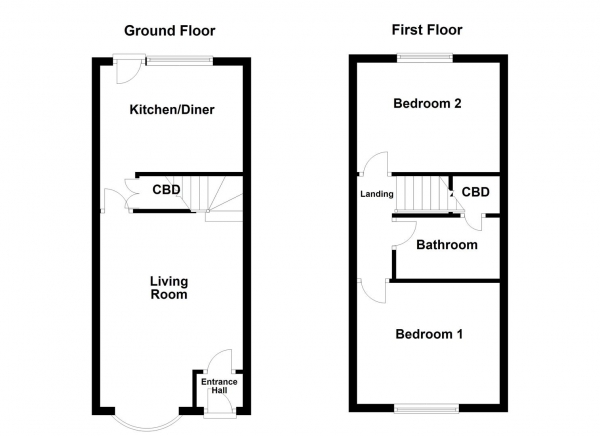 Floor Plan Image for 2 Bedroom Town House for Sale in Willow Grove, Ossett