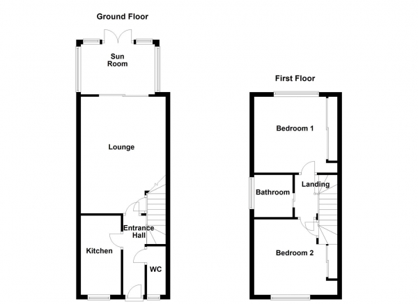 Floor Plan Image for 2 Bedroom Town House for Sale in Berryfield Garth, Ossett