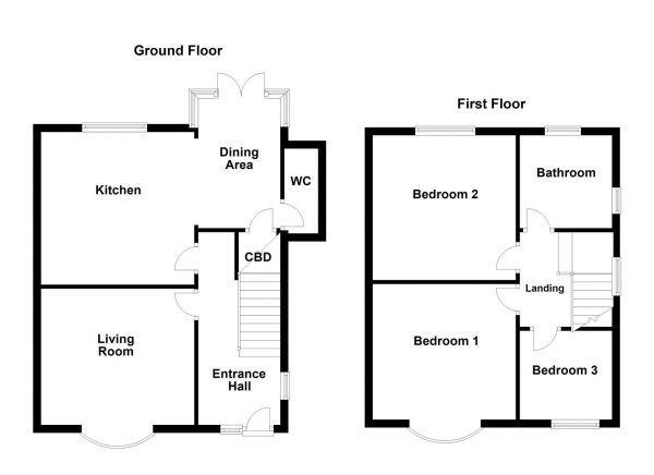 Floor Plan Image for 3 Bedroom Detached House for Sale in Headland Lane, Earlsheaton, Dewsbury