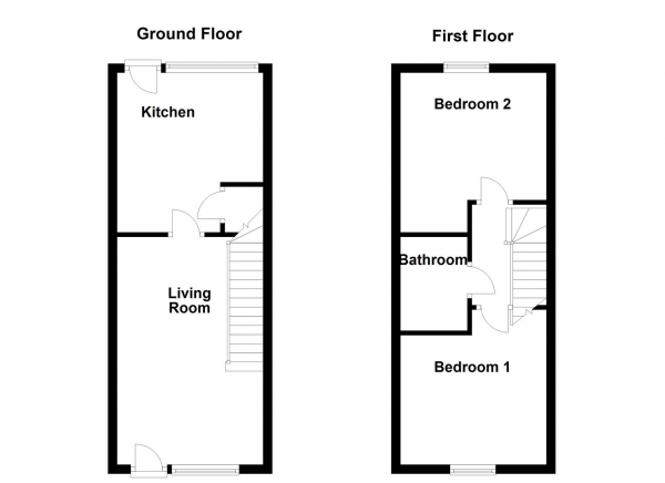 Floor Plan Image for 2 Bedroom Terraced House for Sale in Sovereigns Way, Dewsbury