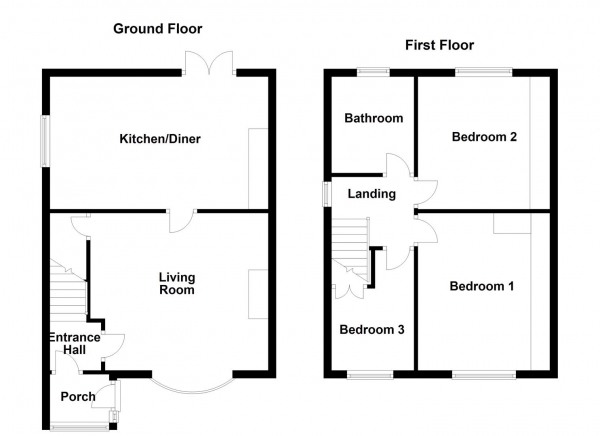 Floor Plan Image for 3 Bedroom Semi-Detached House for Sale in Old Road, Middlestown, Wakefield