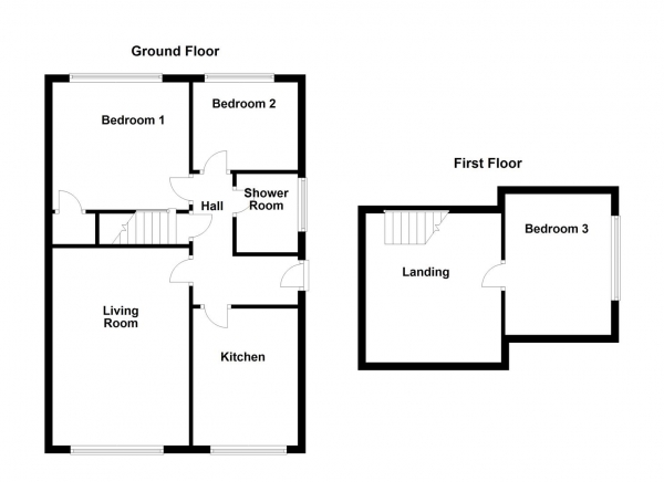 Floor Plan Image for 3 Bedroom Semi-Detached Bungalow for Sale in Moor Park Gardens, Dewsbury