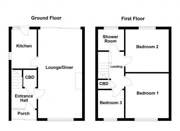 Floor Plan Image for 3 Bedroom Semi-Detached House for Sale in Wesley Court, Ossett