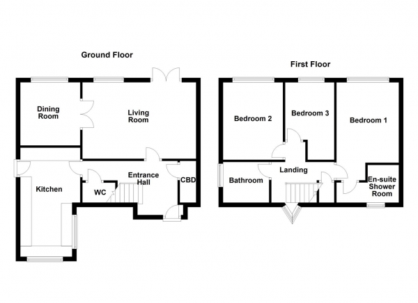 Floor Plan Image for 3 Bedroom Detached House for Sale in Southdale Gardens, Ossett