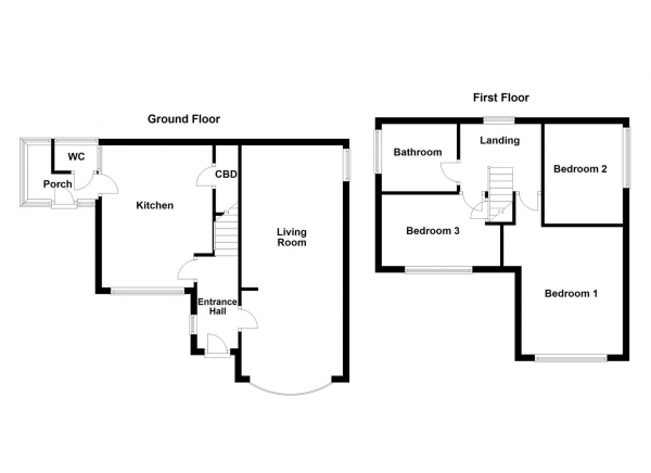 Floor Plan Image for 3 Bedroom Detached House for Sale in Priory Road, Ossett