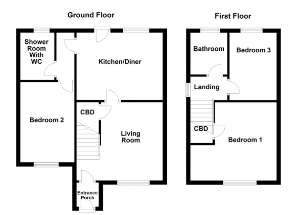 Floor Plan Image for 3 Bedroom Town House for Sale in Dimple Gardens, Ossett