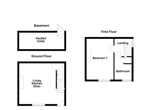 Floor Plan for 1 Bedroom Terraced House for Sale in Edge Lane, Thornhill Edge, WF12 0HA, WF12, 0HA -  &pound85,000