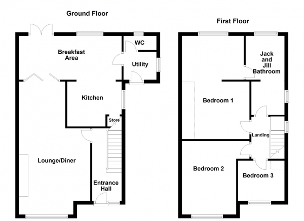 Floor Plan Image for 3 Bedroom Semi-Detached House for Sale in Frank Close, Thornhill, Dewsbury