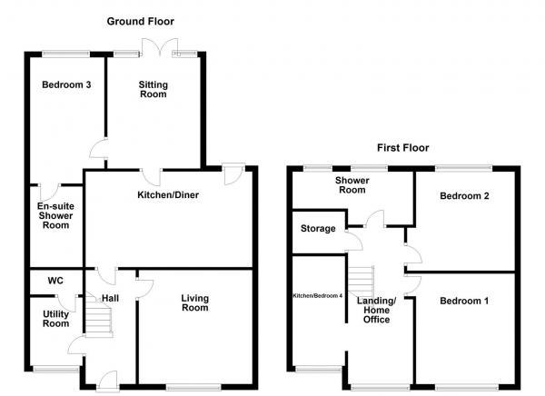 Floor Plan Image for 4 Bedroom Semi-Detached House for Sale in Sunnydale Park, Ossett