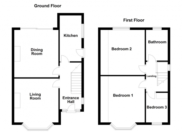 Floor Plan Image for 3 Bedroom Semi-Detached House for Sale in Kingsway, Ossett