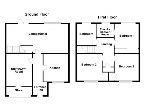 Floor Plan Image for 3 Bedroom Town House for Sale in Stephenson Close, Dewsbury