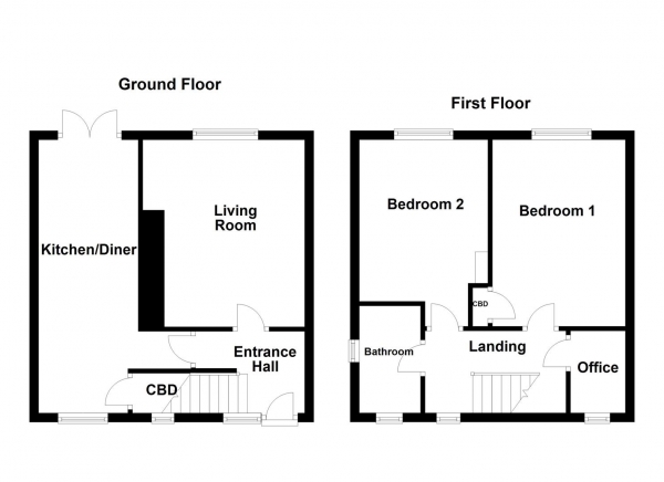 Floor Plan Image for 2 Bedroom Semi-Detached House for Sale in New Road, Middlestown, Wakefield