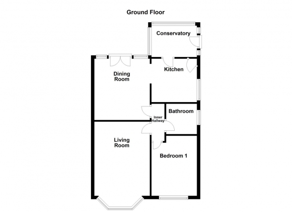 Floor Plan Image for 1 Bedroom Semi-Detached Bungalow for Sale in Glebe Gate, Dewsbury