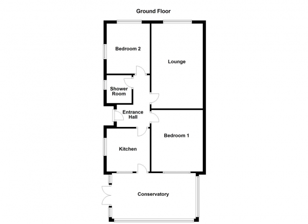 Floor Plan Image for 2 Bedroom Semi-Detached Bungalow for Sale in Bywell Close, Dewsbury