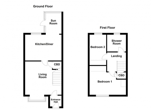 Floor Plan Image for 2 Bedroom Semi-Detached House for Sale in Turn O'the Nook, Ossett