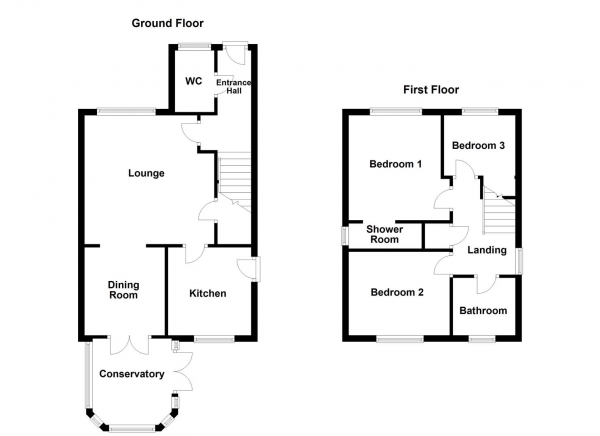 Floor Plan Image for 3 Bedroom Detached House for Sale in Mayfield Gardens, Ossett