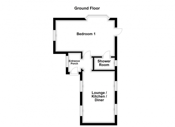 Floor Plan Image for 1 Bedroom Chalet for Sale in Manor House Caravan Site, Flockton, Wakefield