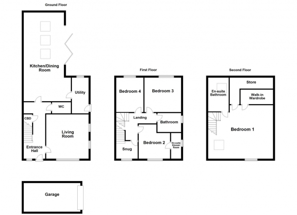 Floor Plan Image for 4 Bedroom Detached House for Sale in Commercial Road, Skelmanthorpe, Huddersfield