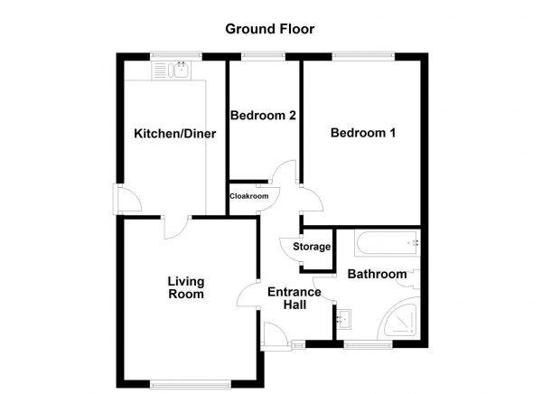 Floor Plan Image for 2 Bedroom Bungalow for Sale in High Street, Ossett