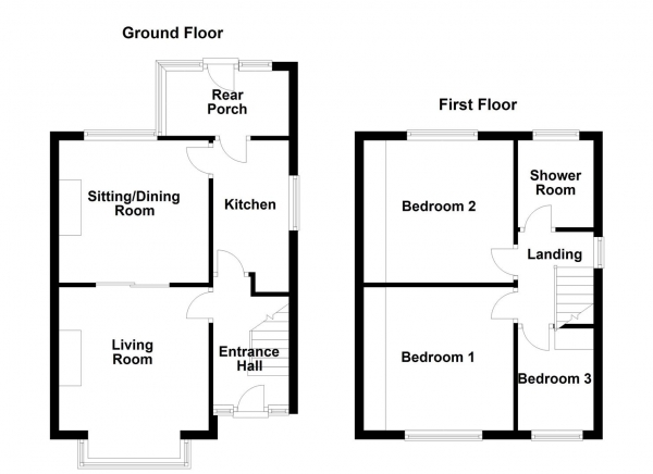 Floor Plan Image for 3 Bedroom Semi-Detached House for Sale in Heybeck Lane, Woodkirk, Dewsbury