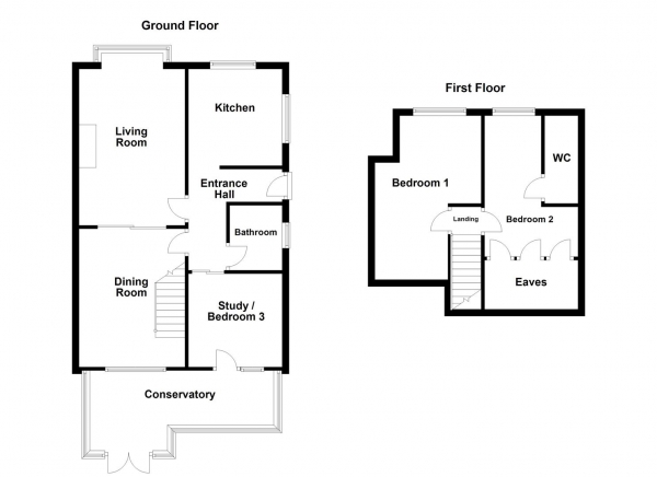 Floor Plan Image for 2 Bedroom Semi-Detached Bungalow for Sale in South Parade, Ossett