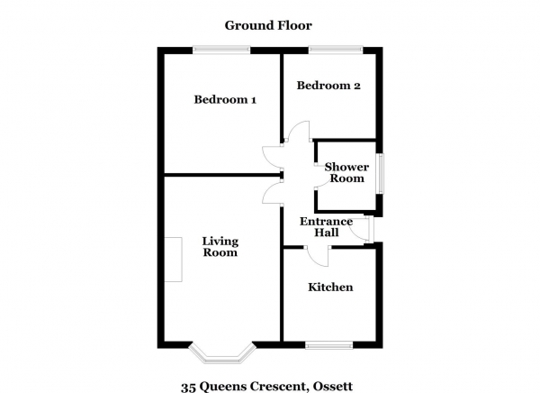 Floor Plan Image for 2 Bedroom Semi-Detached Bungalow for Sale in Queens Crescent, Ossett