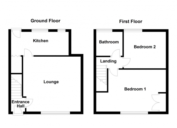 Floor Plan Image for 2 Bedroom End of Terrace House for Sale in Broomcroft Road, Ossett