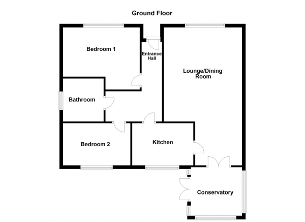 Floor Plan Image for 2 Bedroom Detached Bungalow for Sale in Cross Road, Middlestown, Wakefield