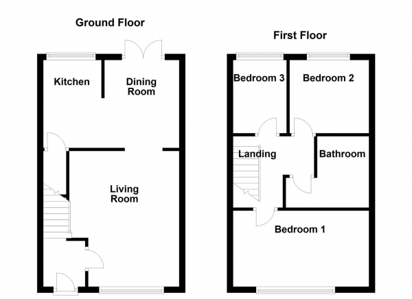 Floor Plan Image for 3 Bedroom Terraced House for Sale in Grove Street, Ossett