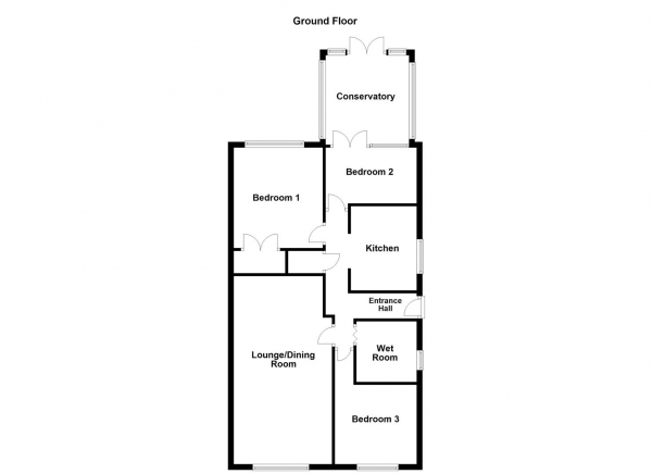 Floor Plan Image for 2 Bedroom Semi-Detached Bungalow for Sale in The Crescent, Netherton, Wakefield